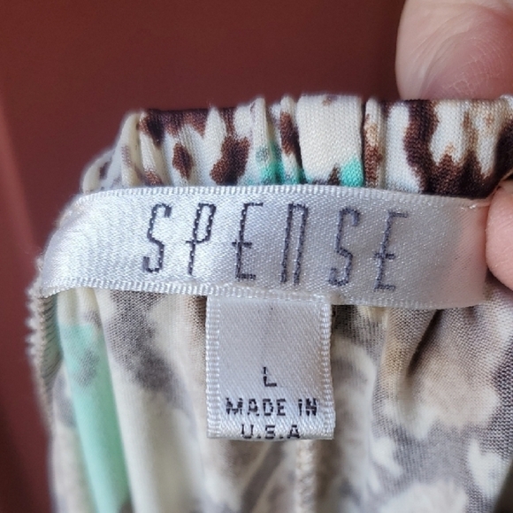 Spense Wide Leg Pants - Snake Print in Aqua and Brown - Picture 6 of 8